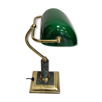 Green Marble Office Banker Lamp