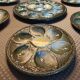 Vintage earthenware oyster set - Saint Clement, 1 dish + 6 plates