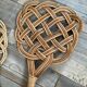 Duo of vintage rattan carpet beaters from the 70s