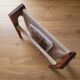Scandinavian magazine rack exotic wood and linen