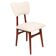 Beech wood armchair in cherry colour with cream boucle fabric - 20th century, Europe, 1960.