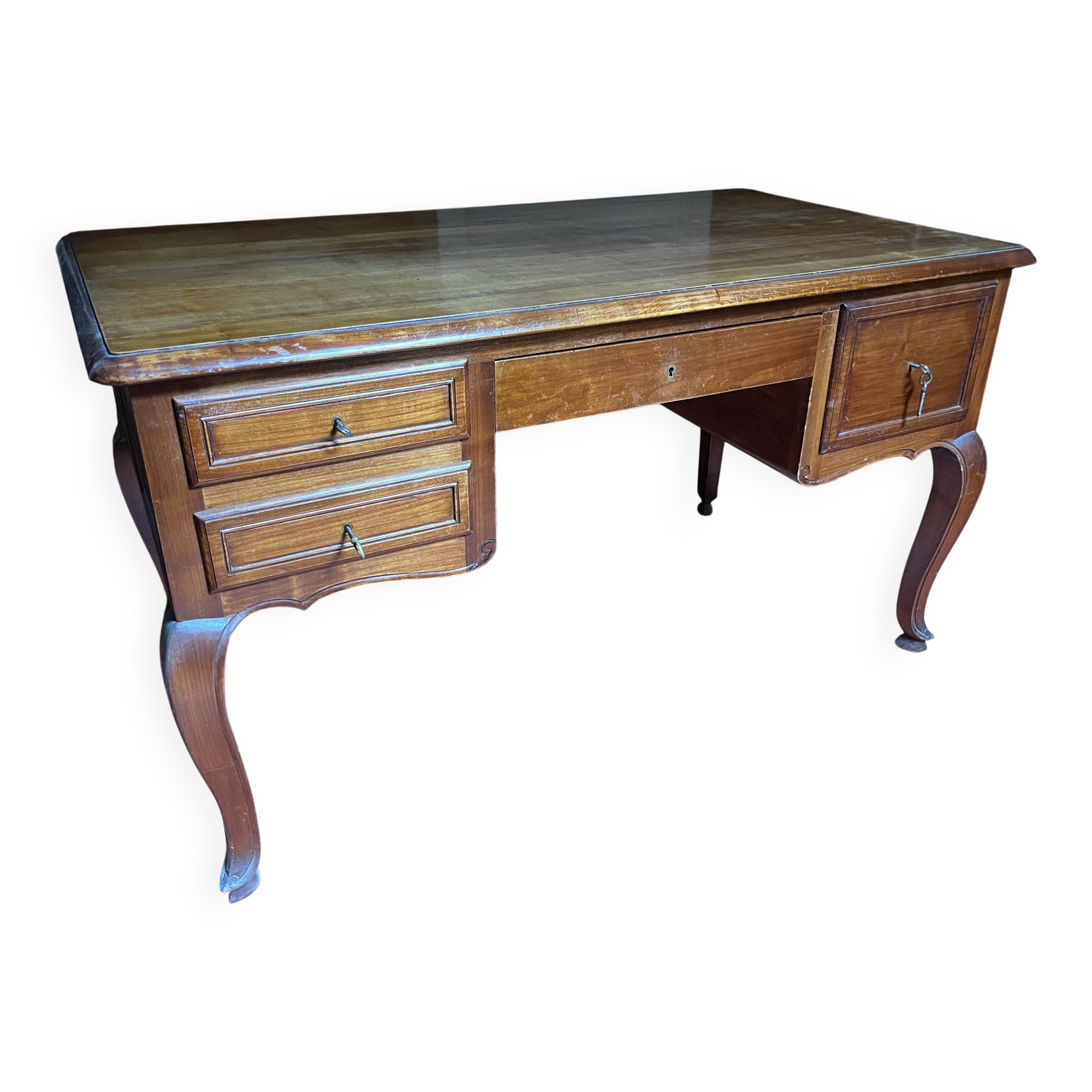 Bureau style Louis XV — Cerisier massif