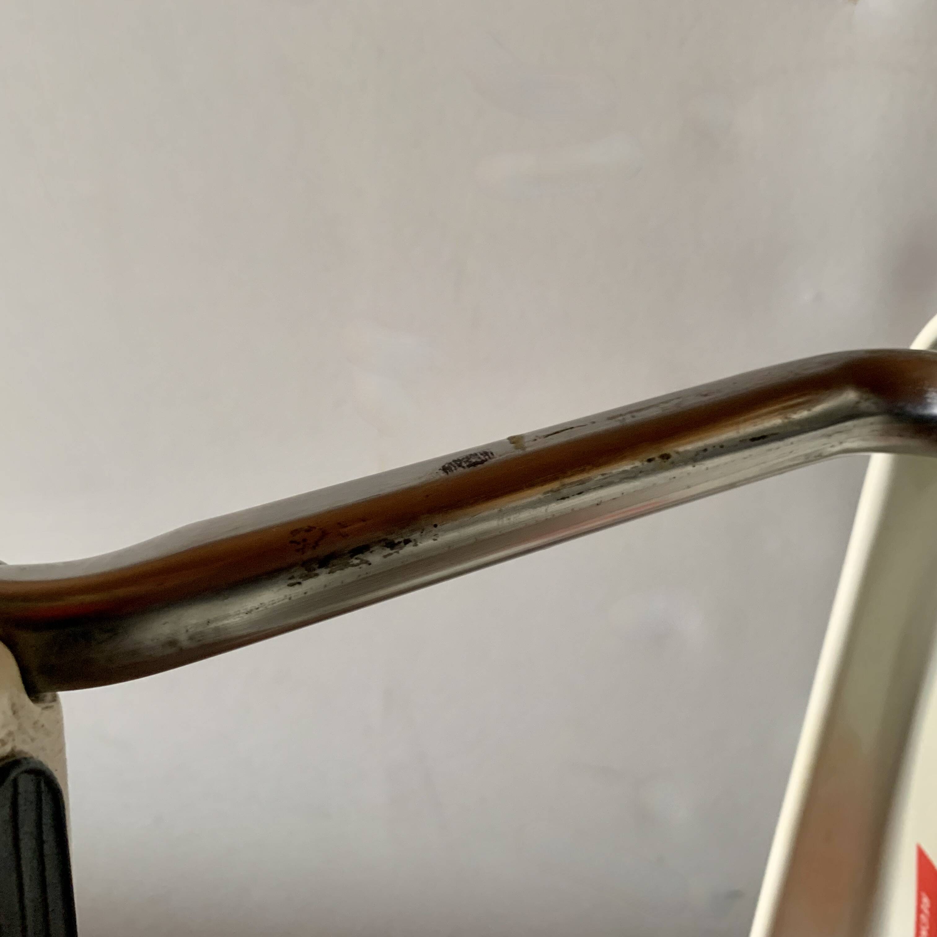 Vintage cosco step stool chair in chrome steel and white skai