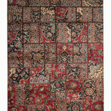 Handmade traditional vintage persian patchwork area rug 110x248cm