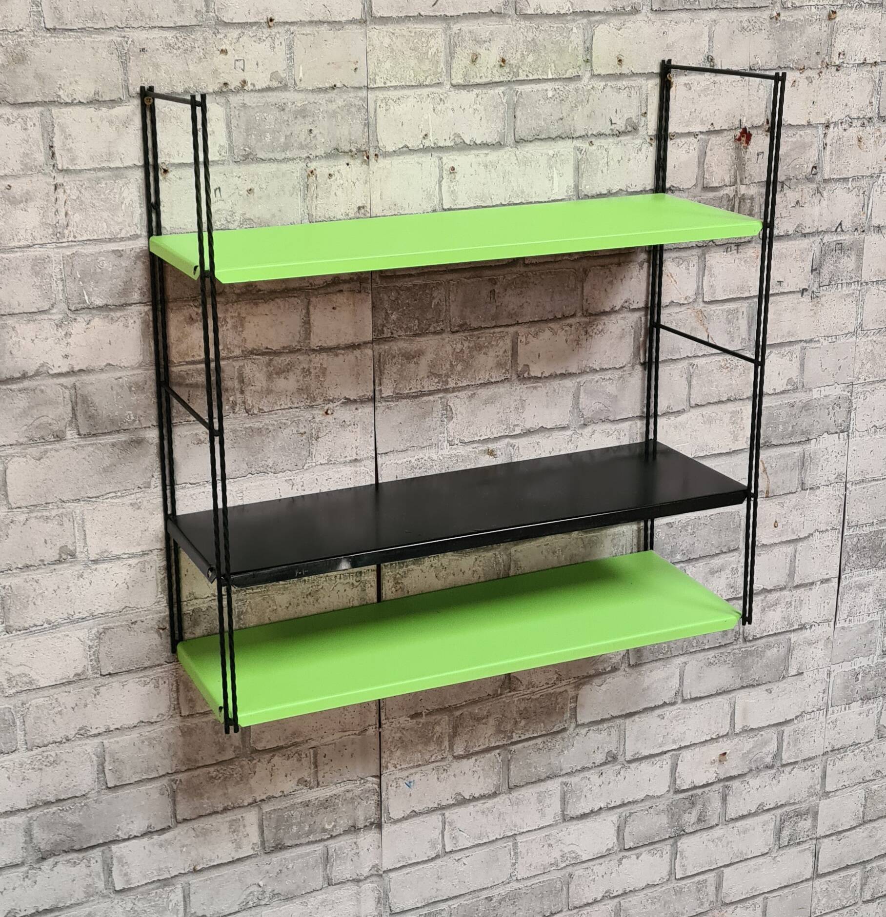 vintage steel string shelf h49x49x17 in their original condition 1960 to 70