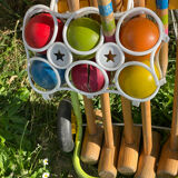 Wooden croquet game