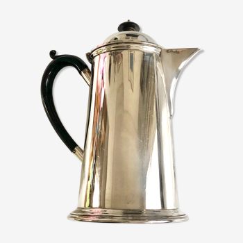 Ancienne cafetière anglaise en métal argenté à décor uniplat