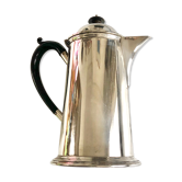 Ancienne cafetière anglaise en métal argenté à décor uniplat