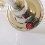 Double candle holder BMF silver metal design 70s