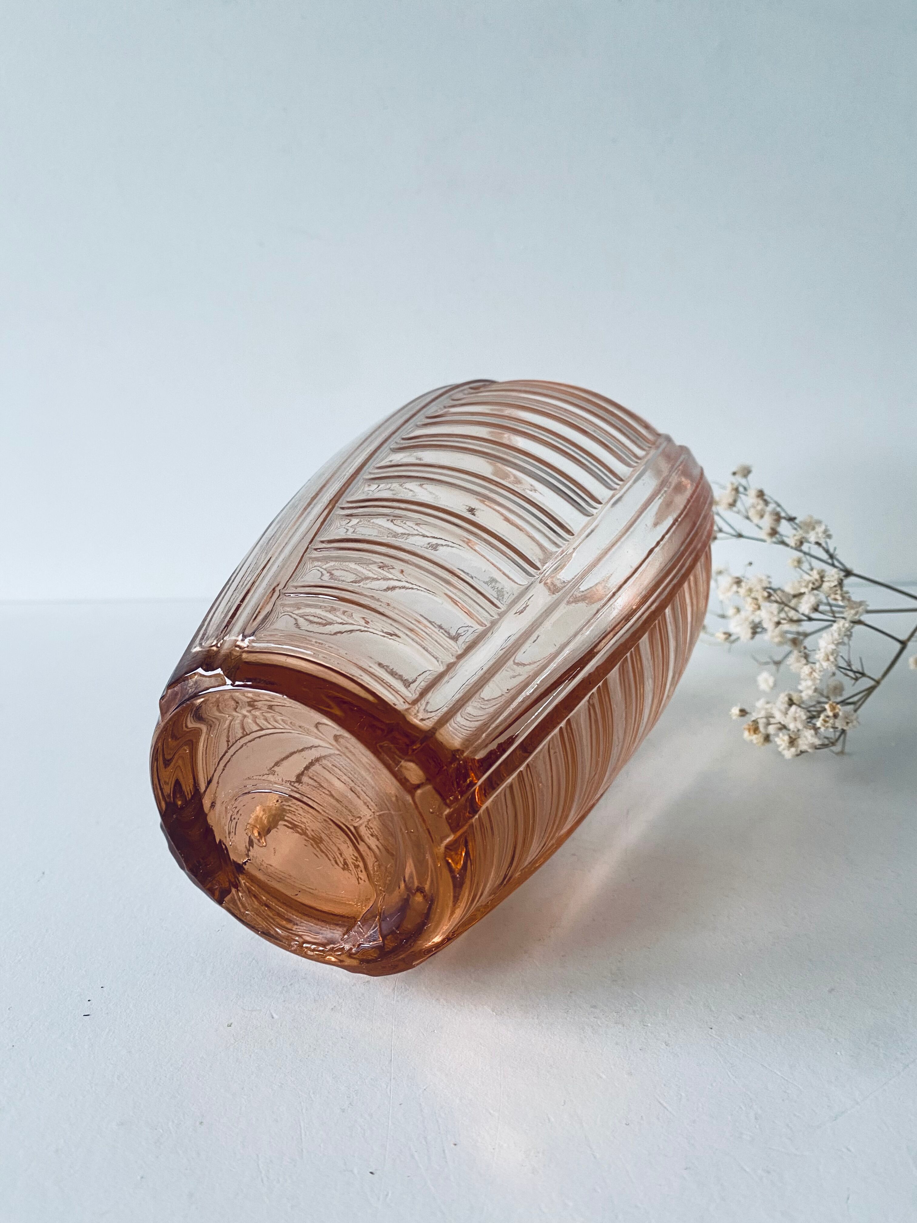 Old pink glass vase