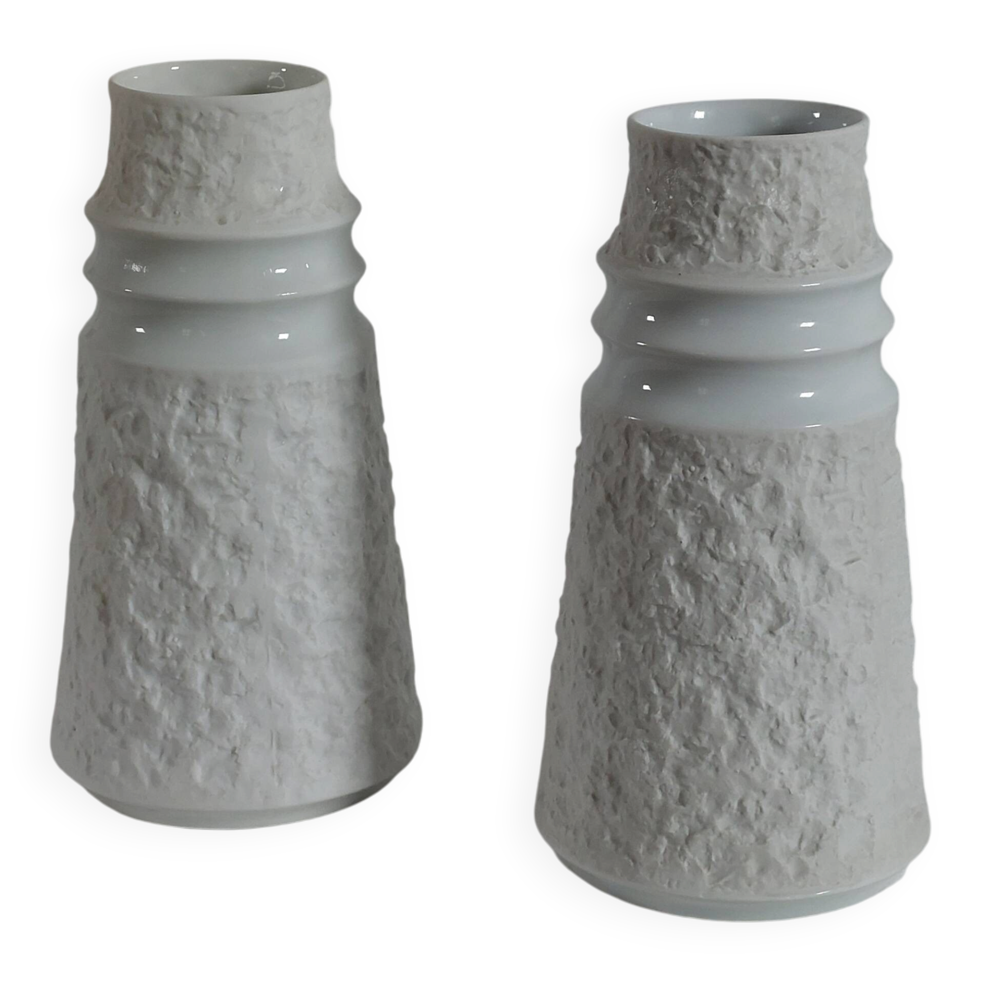 Paire de vases en porcelaine vintage de biscuits par KPM Bavaria