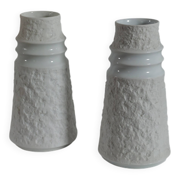 Pair of vintage biscuit porcelain vases by KPM Bavaria