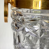 Champagne bucket in cut crystal, neck and brass handles
