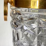 Champagne bucket in cut crystal, neck and brass handles