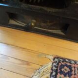 Old black marble fireplace