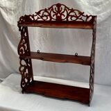 Old wall shelf in worked wood dimension: height -67cm- width --55cm-