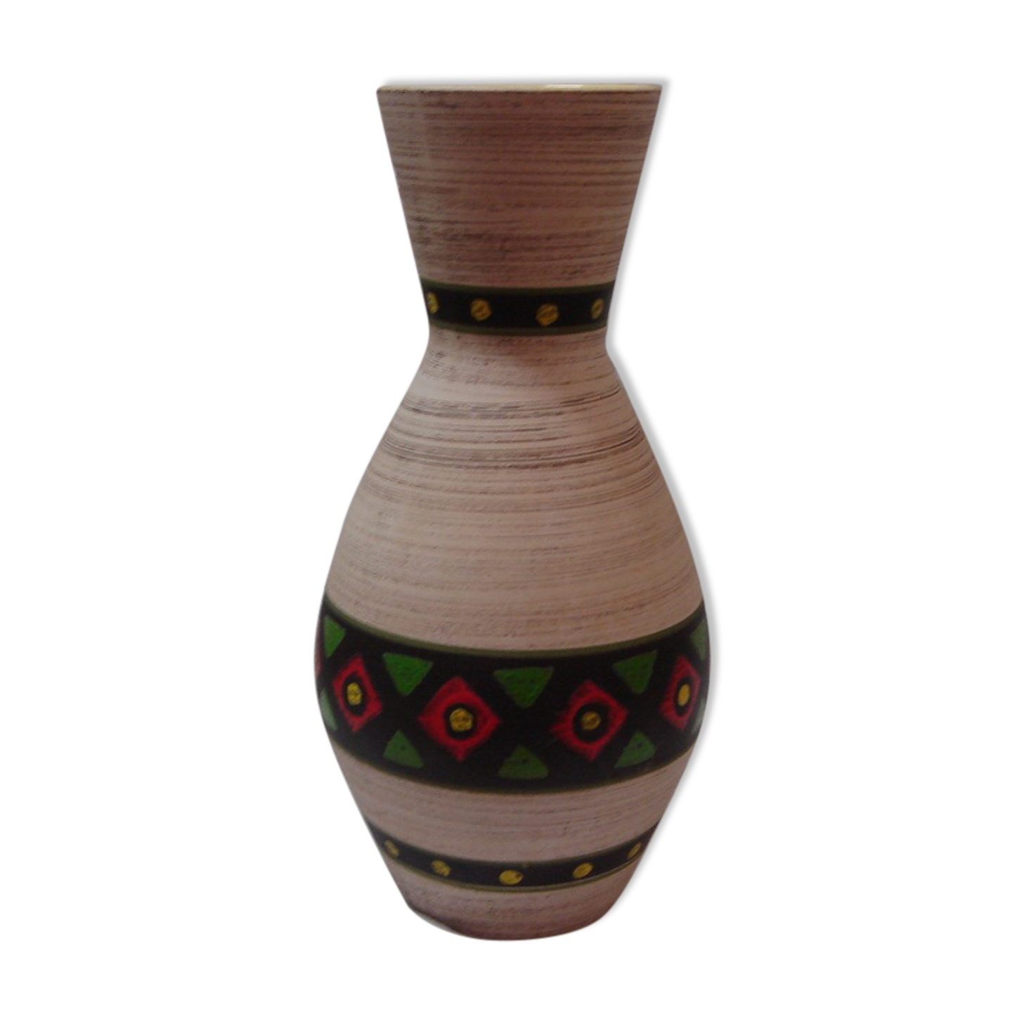 Painted ceramic vase from 1970 west germany