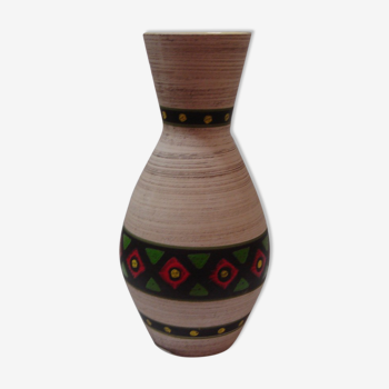 Painted ceramic vase from 1970 west germany