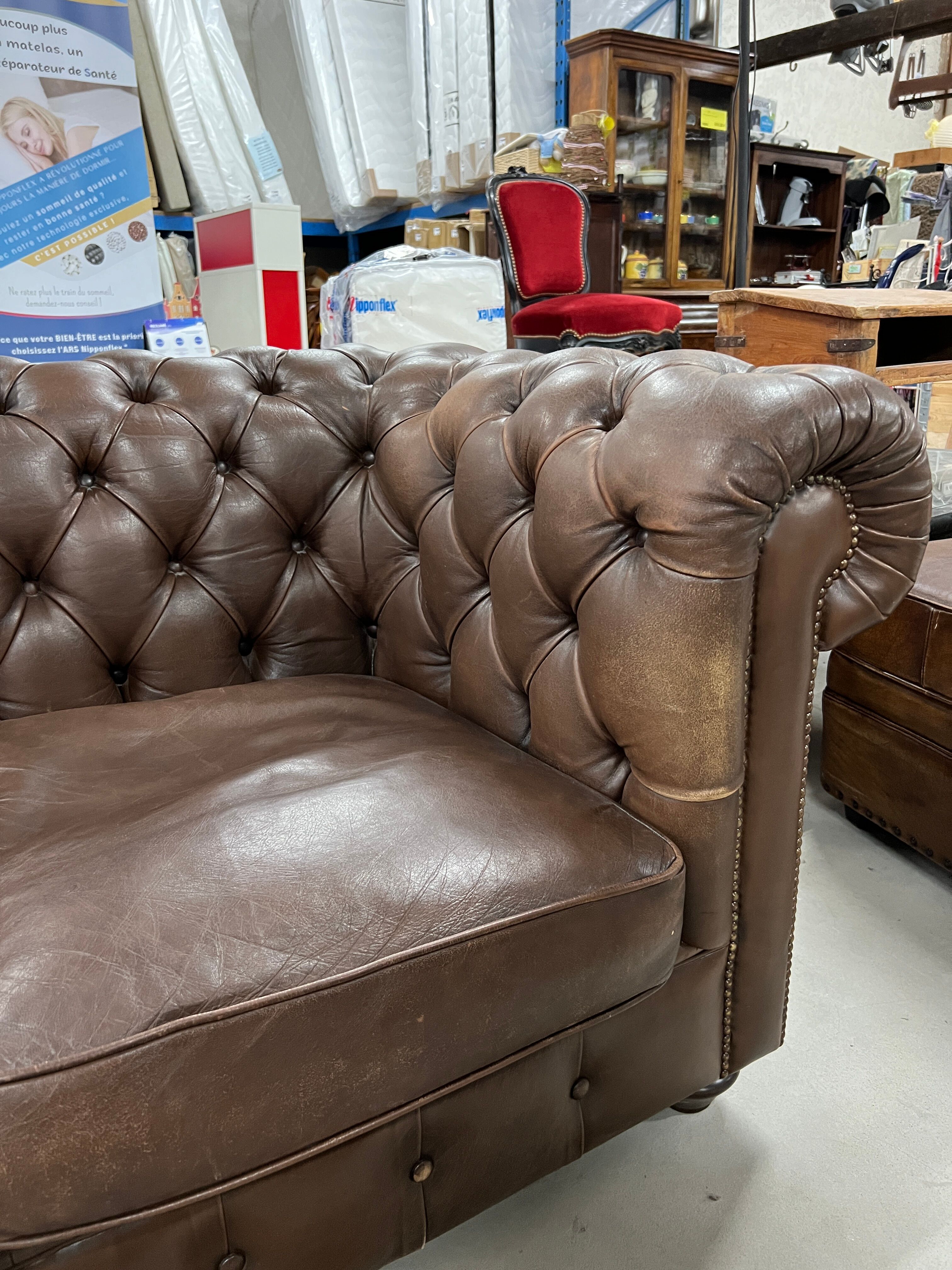 3-seater sofa in Chesterfield leather