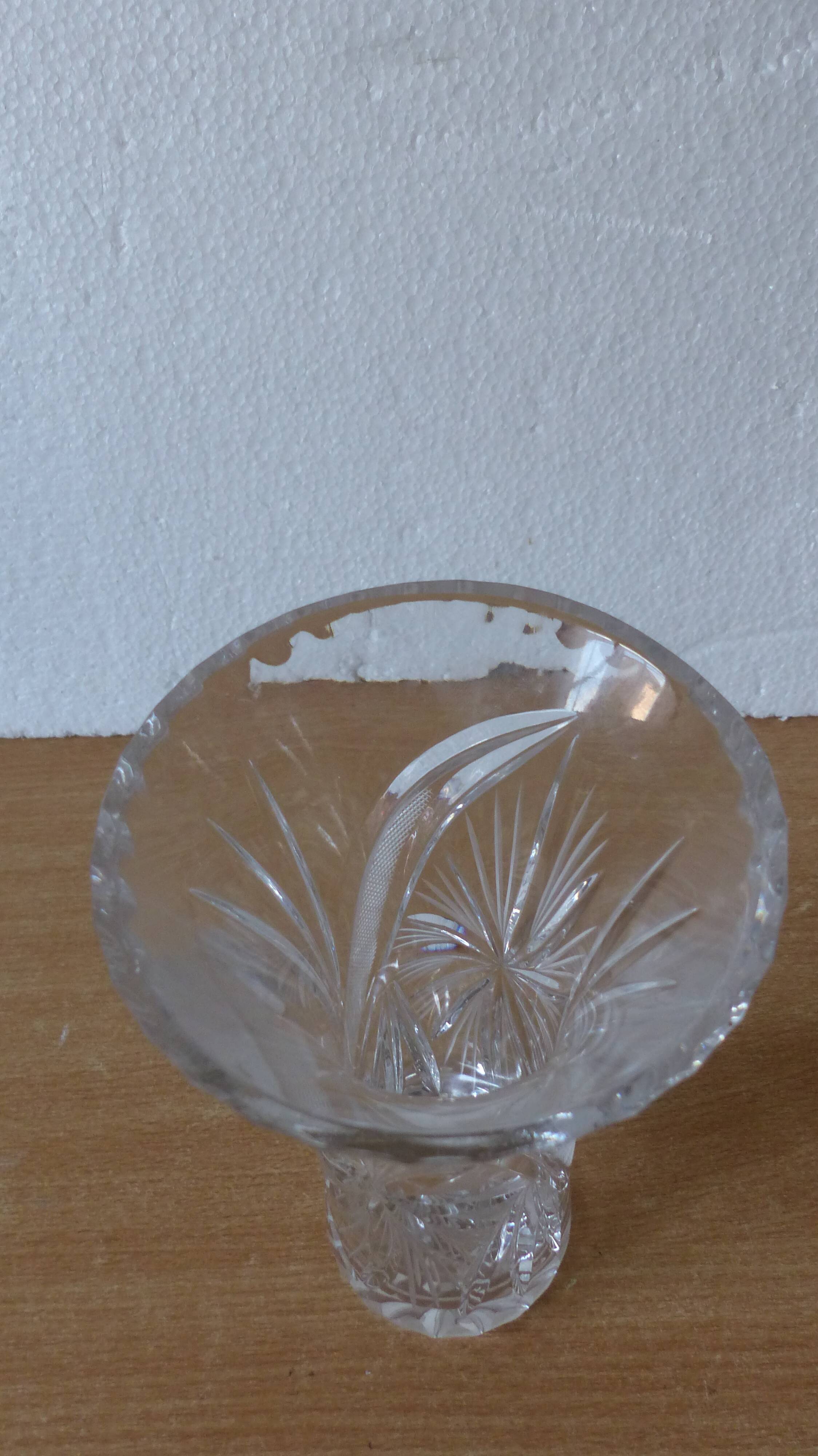 chiseled crystal vase