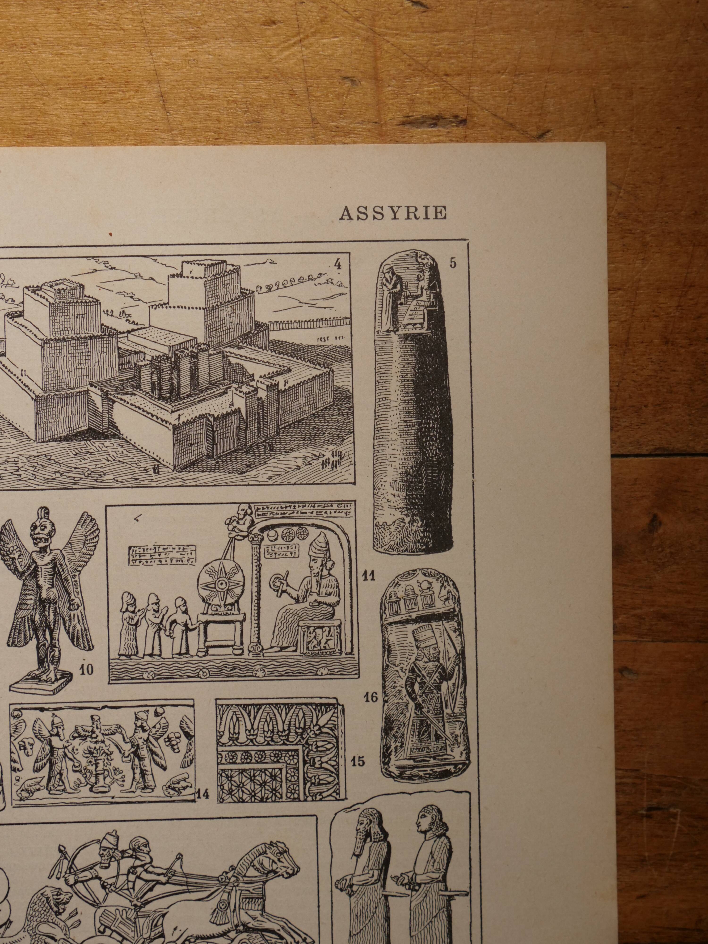 Original lithograph on Assyria and Babylonia