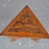 Triangular table inlaid Art nouveau 1900