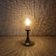 Lampe de table pied tulipe et verre craquelé doré