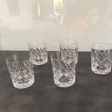 Set of 5 crystal whiskey glasses