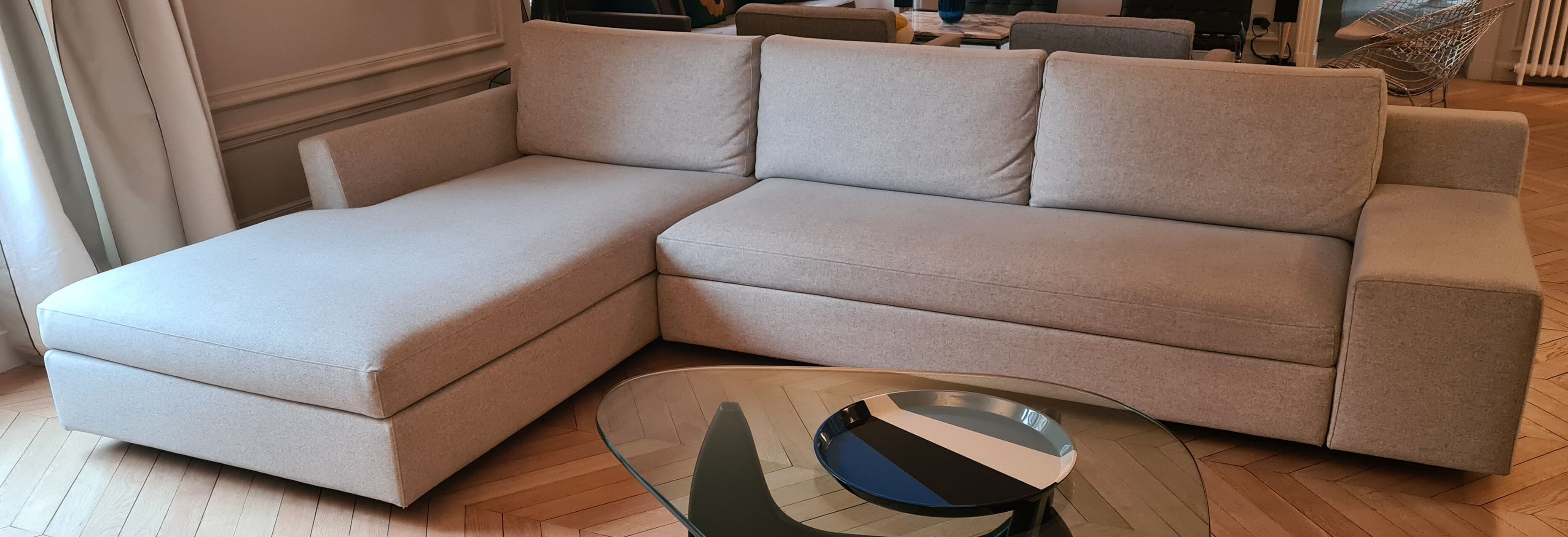 Sofa Philippe STARCK Mister, light grey, by Cassina