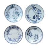 Set of four flat plates in iron earth