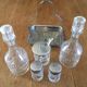 Serviteur complet composé de 5 pièces en verre avec support en inox