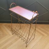 Vintage brass wire side table-magazine rack