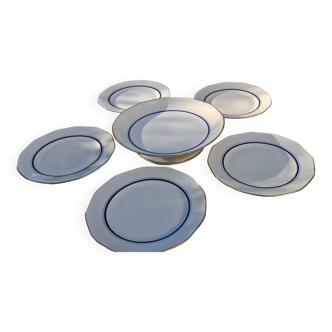 Massé Surget porcelain plates and dessert dish