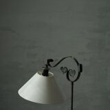 Danish Art Deco, adjustable wrought iron floor lamp, 1930s