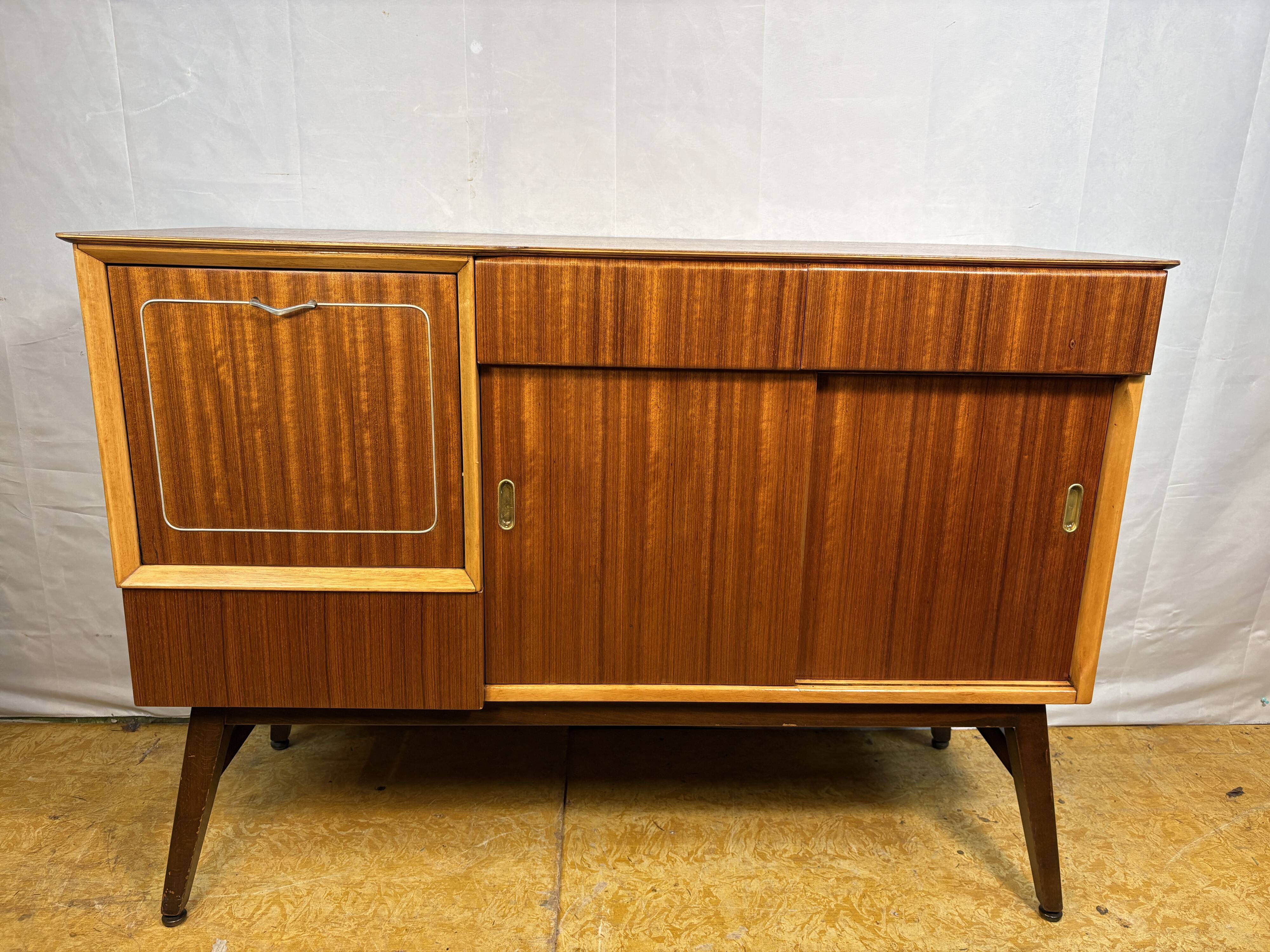 Mid-Century Retro Vintage Teak Cocktail Credenza / Sideboard by Beautility
