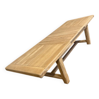 Old farmhouse table in renovated solid oak