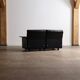 Dieter Rams Model 620 two seater sofa in black leather for Vitsoe, 1980s