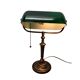 Bronze Banker's Lamp From Steinhauer with green glass shade, early 21st