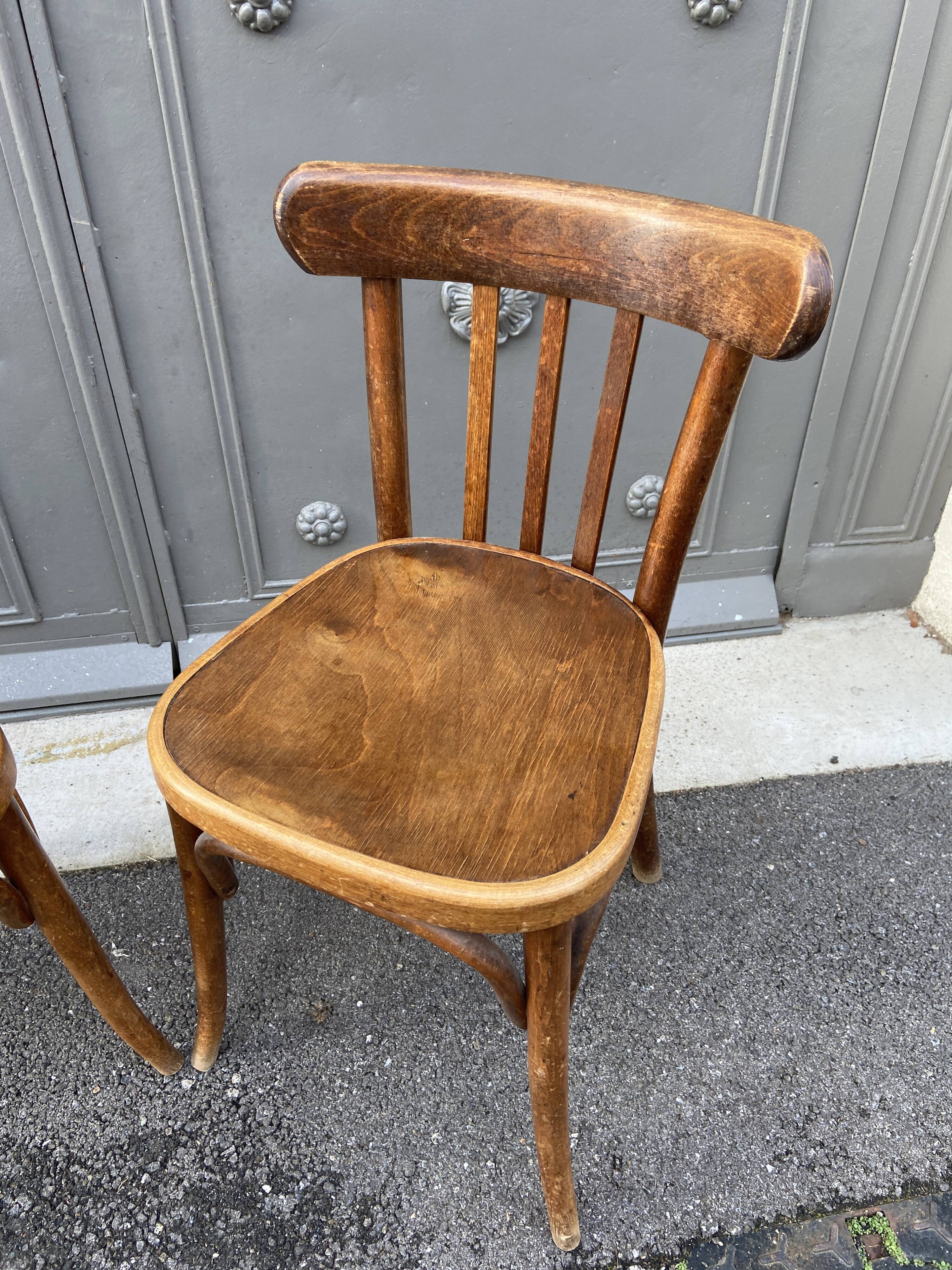 Pair of vintage 60s curved wood coffee chairs