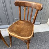 Pair of vintage 60s curved wood coffee chairs