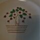 Série de six assiettes plates Longwy années 50 fleurs de cerisier