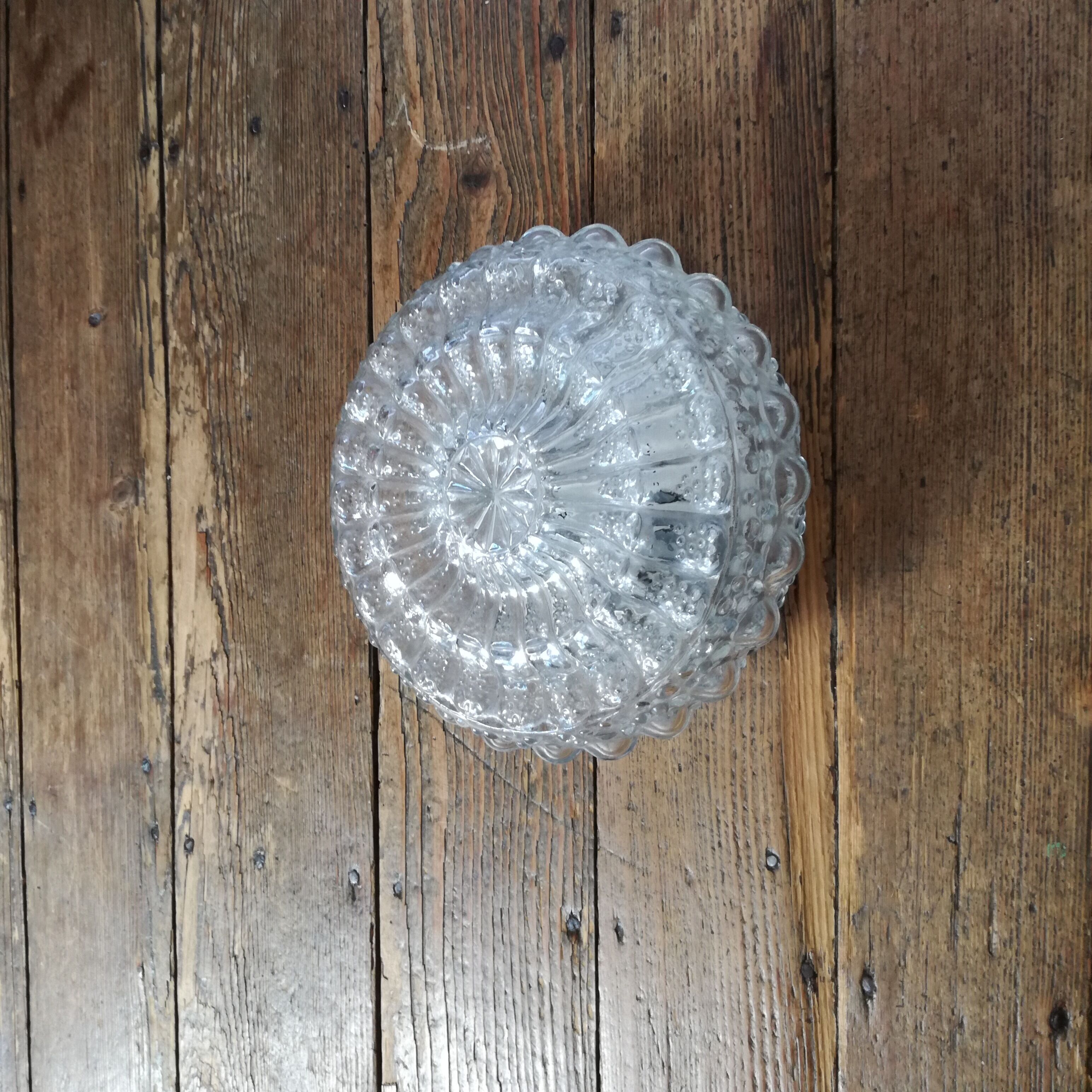 Round glass ceiling lights - $25