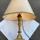 Vintage gilt bronze lamp with shade