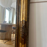 Large antique gilded wood mirror, 108cm x 118cm
