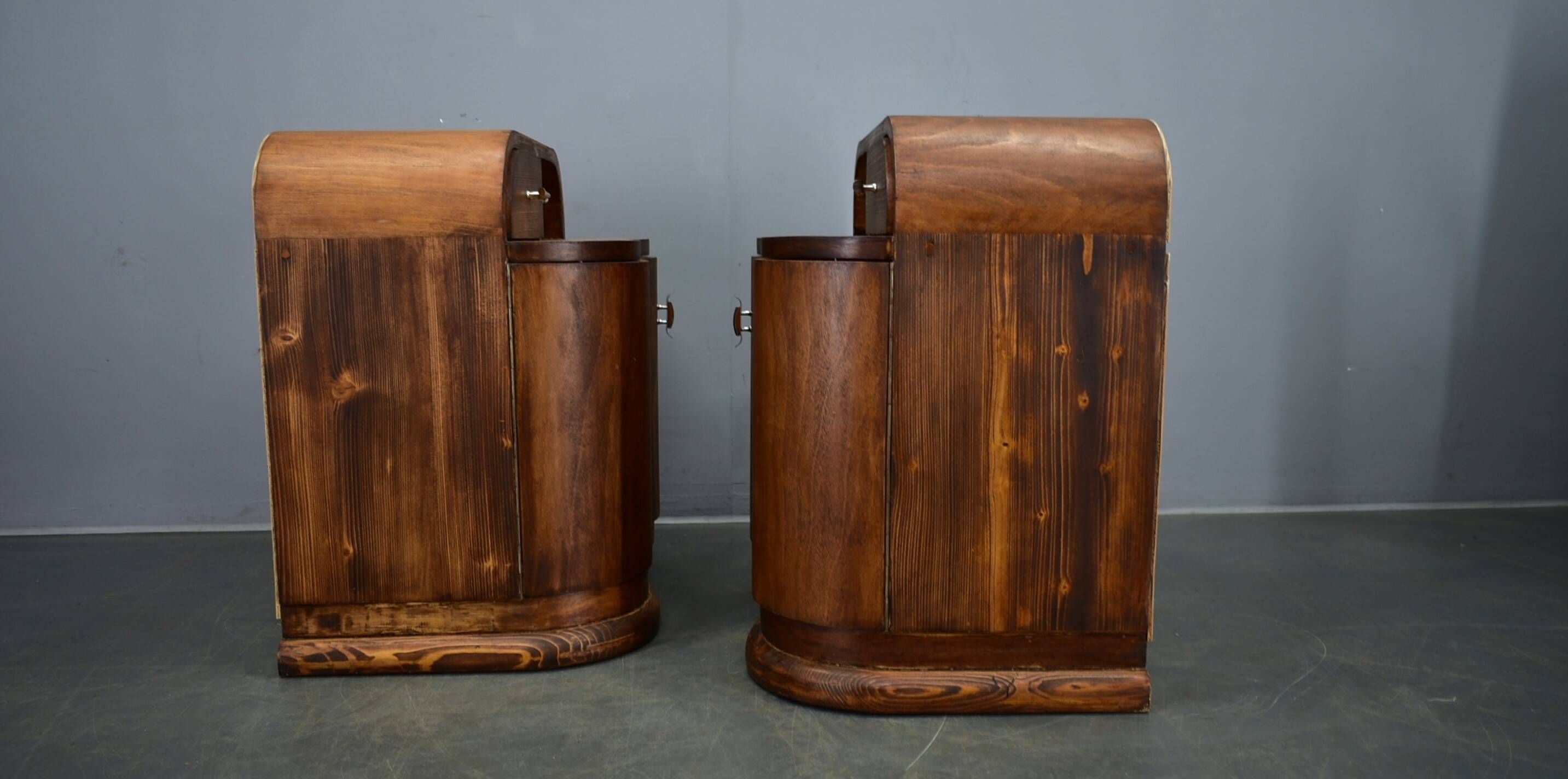 1939s Pair of Art Deco Bedside Tables, Czechoslovakia
