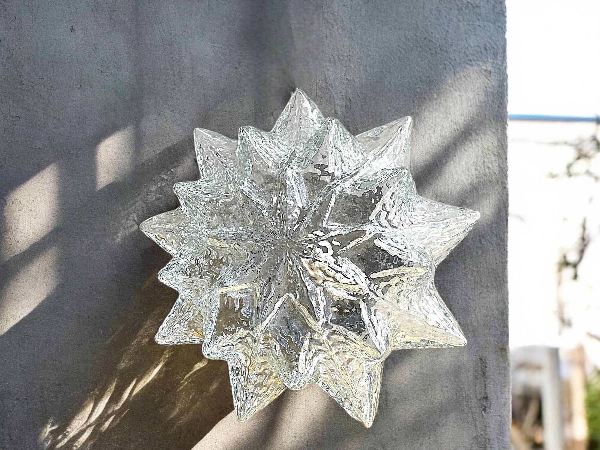 Portuguese snowflake glass flush mounted lamp