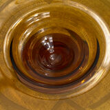 Large Art Deco amber glass bowl