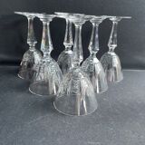 6 port glasses stamped Baccarat - Service Austerlitz
