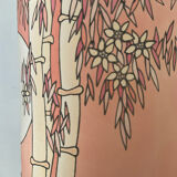 Vintage lamp in wood and silk