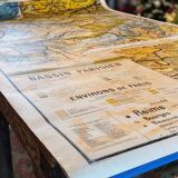 Carte scolaire 1940 "bassin parisien" 120x200 cm